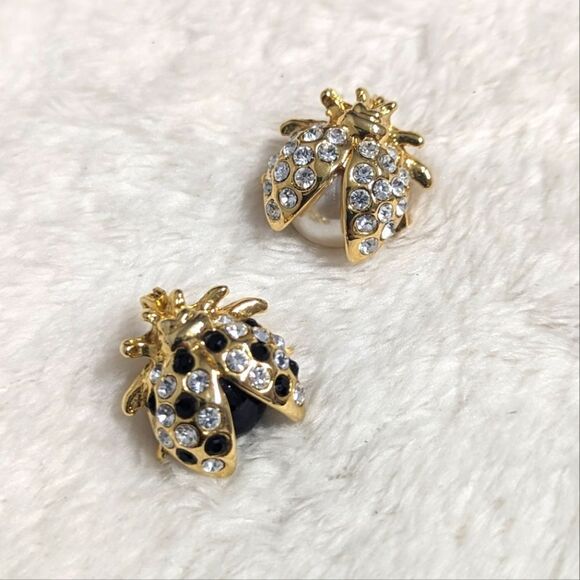 Vintage Petite Rhinestone/Goldtone Ladybug Brooches -Scatter Pins - Picture 2 of 16